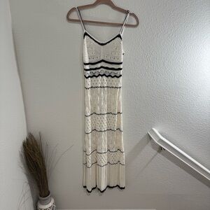 NWT Black and White Crochet Maxi Dress
